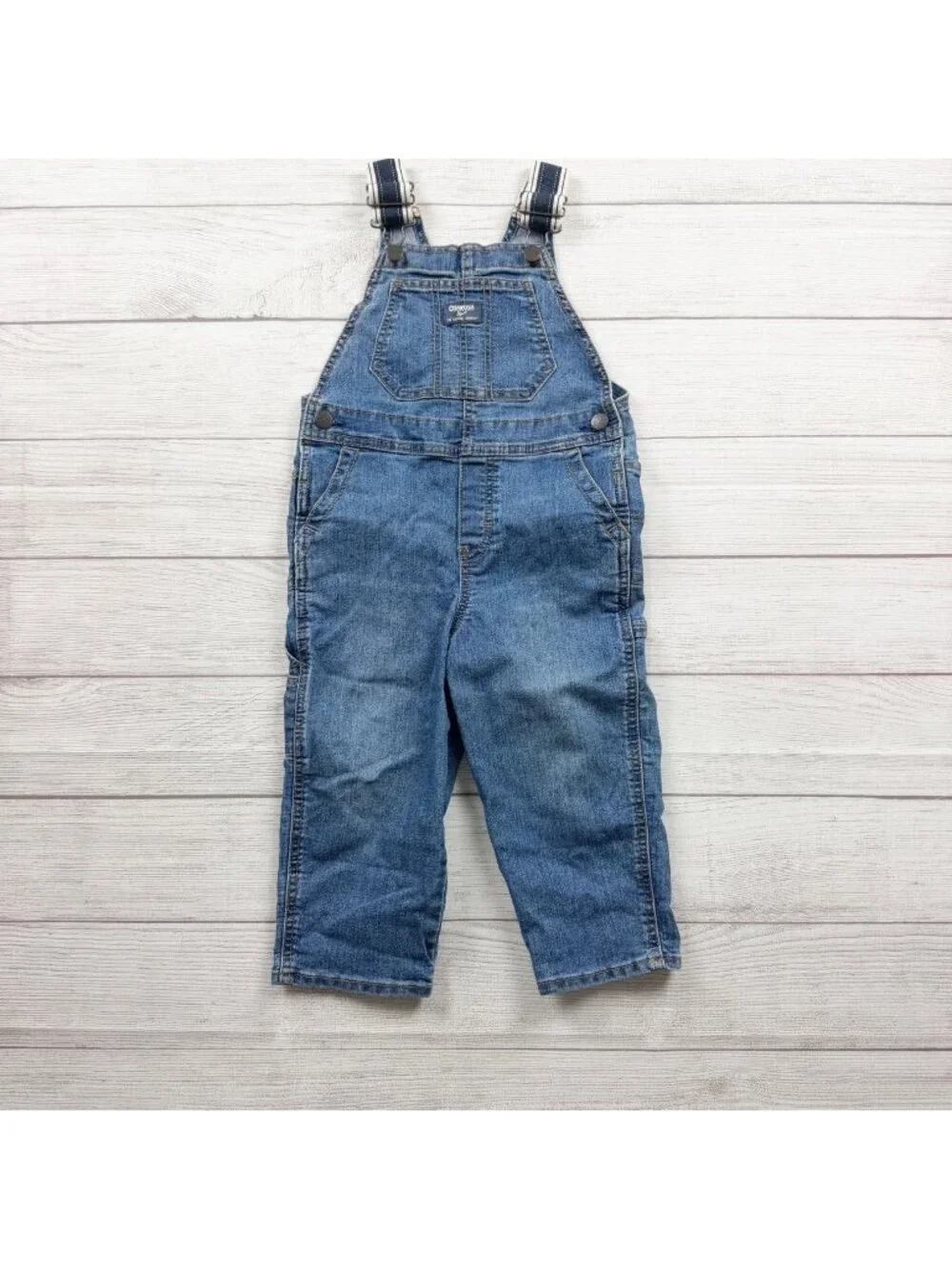 OshKosh BGosh Toddler Denim Overalls Carpenter Jeans Adjustable Straps 3T